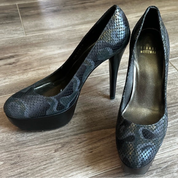 Stuart Weitzman platform python print stilettos great condition size 7M - Picture 1 of 12